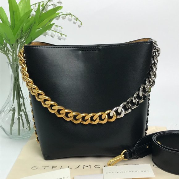 Stella McCartney Frayme Bucket Bag Black - Picture 1 of 15